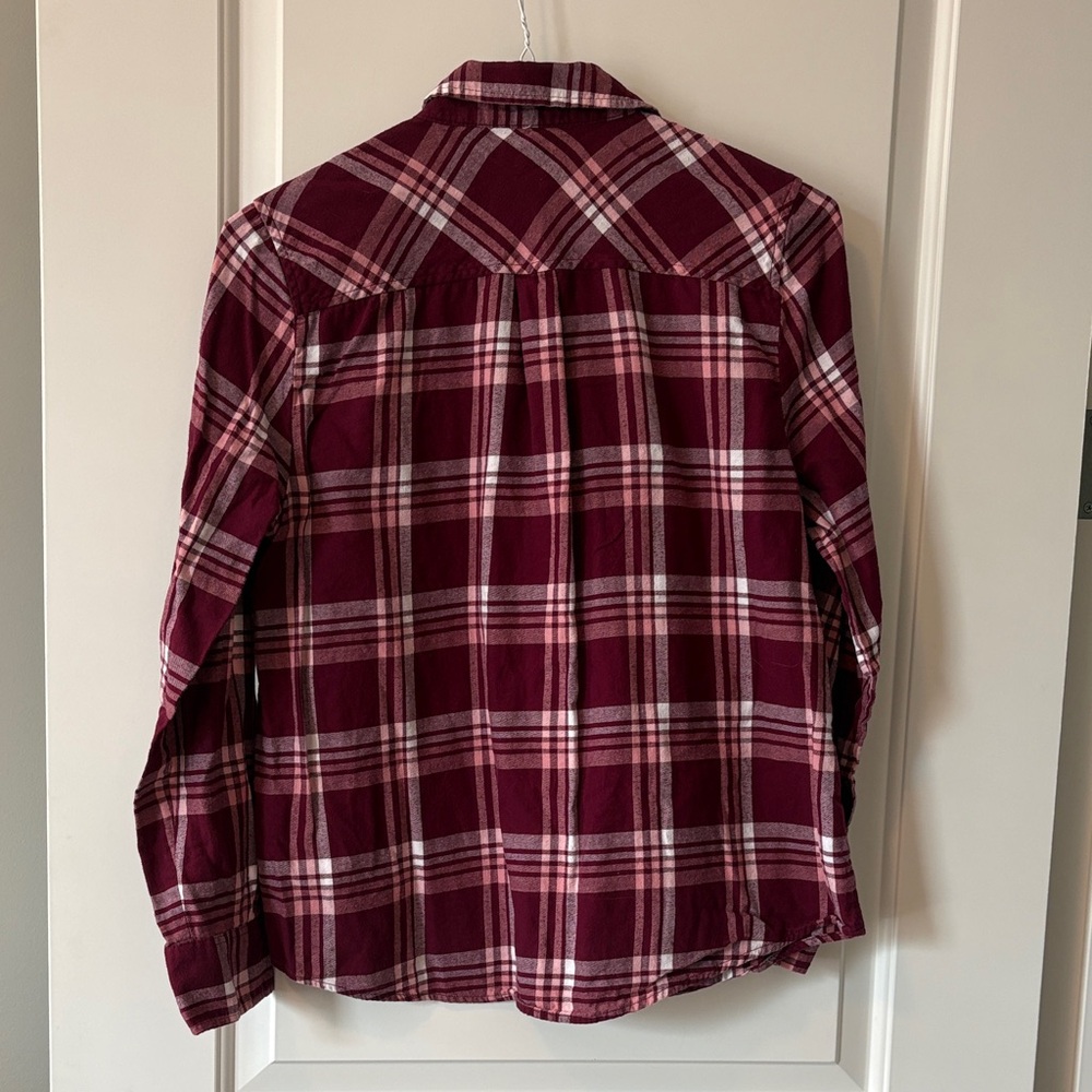 J. Crew Burgundy and Pink Plaid Shirt - Picture 3 of 3